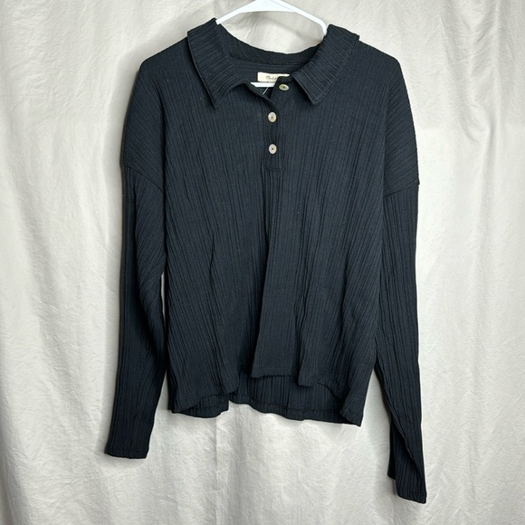 Madewell Variegated Rib Boxy Polo Shirt - Picture 6 of 11